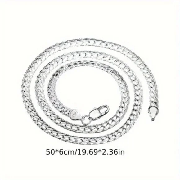 Elegant 925 Silver-Plated Adjustable Chain Necklace - Unisex - Picture 8 of 9